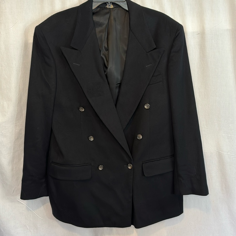 Men’s Bill Blass Black Cashmere Coat in Size M or‎ L